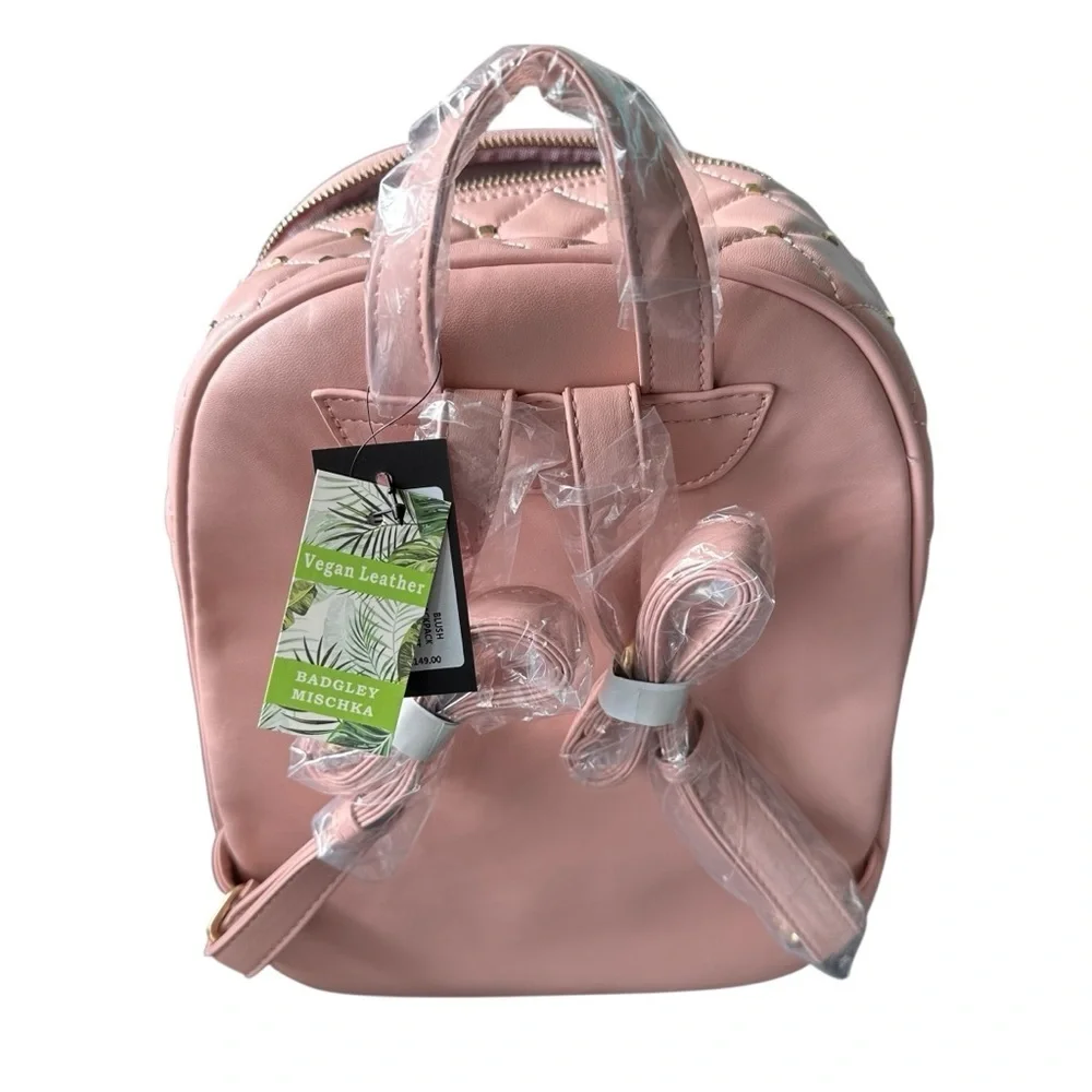 Badgley Mischka Blush Quilted Design Backpack NWT